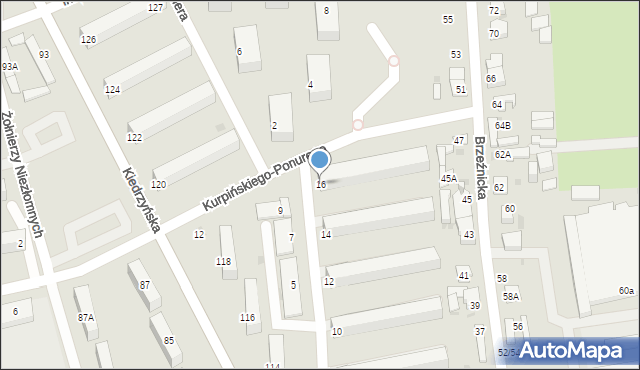 Częstochowa, Zapolskiej Gabrieli, 16, mapa Częstochowy