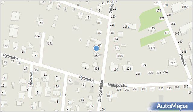 Częstochowa, Zakopiańska, 85A, mapa Częstochowy