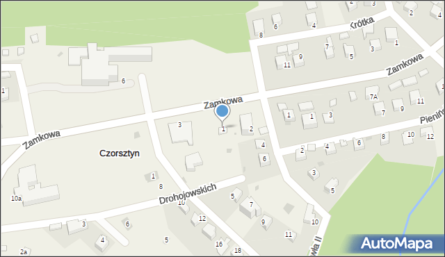 Czorsztyn, Zamkowa, 1, mapa Czorsztyn