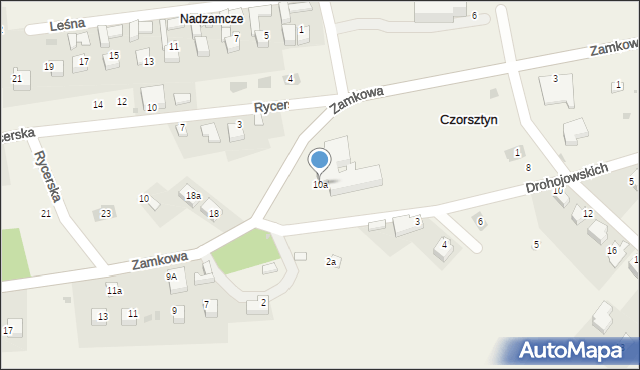 Czorsztyn, Zamkowa, 10a, mapa Czorsztyn