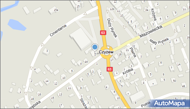 Czyżew, Zarębska, 2, mapa Czyżew