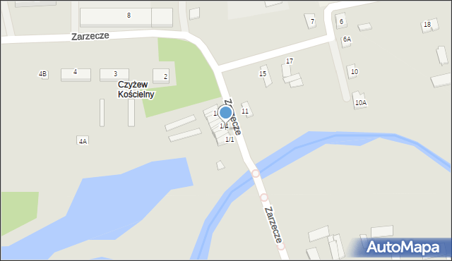 Czyżew, Zarzecze, 1/3, mapa Czyżew