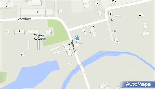 Czyżew, Zarzecze, 11, mapa Czyżew