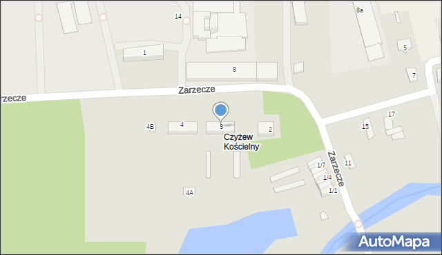 Czyżew, Zarzecze, 3, mapa Czyżew