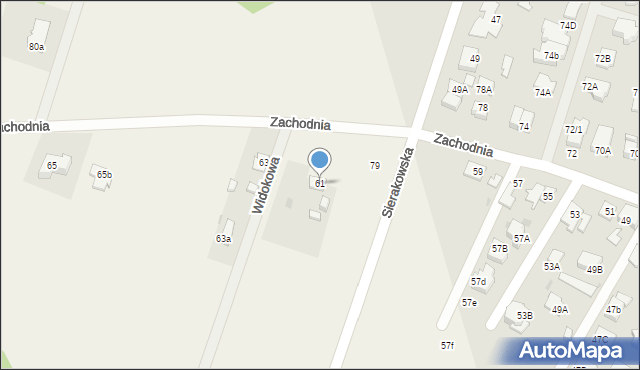 Dąbrowa, Zachodnia, 61, mapa Dąbrowa