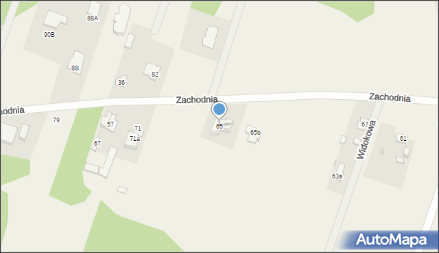 Dąbrowa, Zachodnia, 65, mapa Dąbrowa