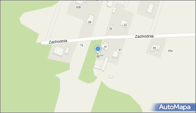 Dąbrowa, Zachodnia, 69, mapa Dąbrowa