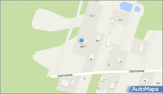 Dąbrowa, Zachodnia, 90B, mapa Dąbrowa