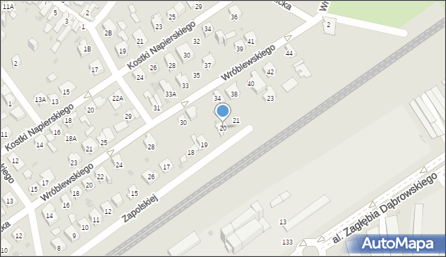 Dąbrowa Górnicza, Zapolskiej Gabrieli, 20, mapa Dąbrowa Górnicza