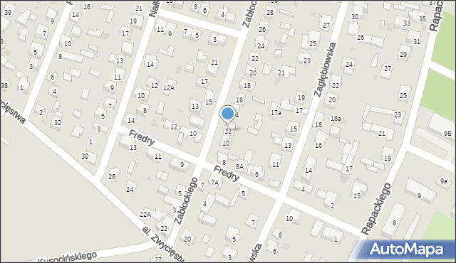 Dąbrowa Górnicza, Zabłockiego Franciszka, 12, mapa Dąbrowa Górnicza