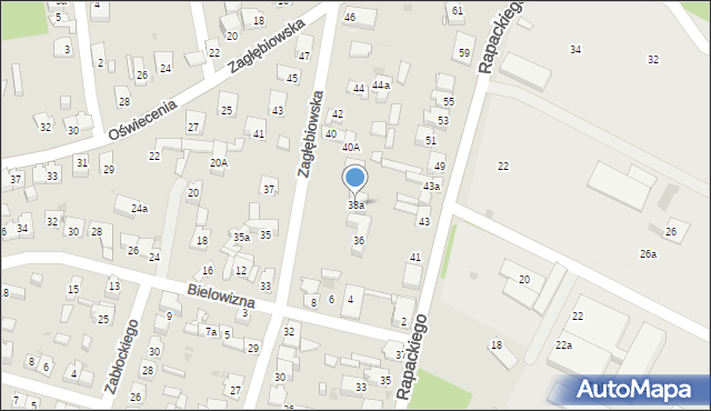Dąbrowa Górnicza, Zagłębiowska, 38a, mapa Dąbrowa Górnicza