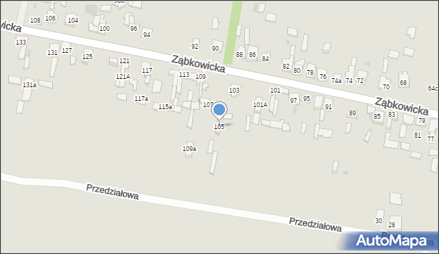 Dąbrowa Górnicza, Ząbkowicka, 105a, mapa Dąbrowa Górnicza