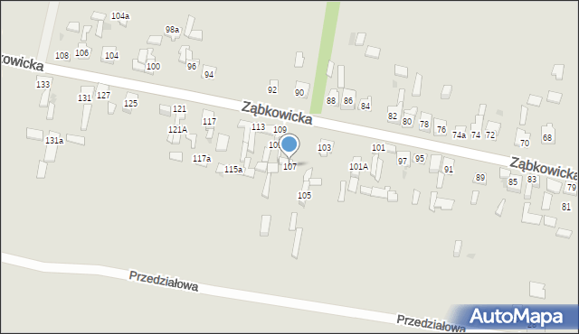Dąbrowa Górnicza, Ząbkowicka, 107, mapa Dąbrowa Górnicza