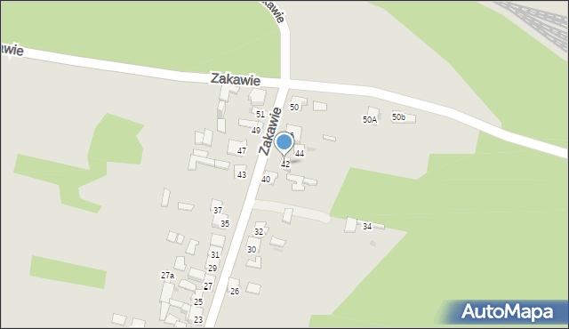 Dąbrowa Górnicza, Zakawie, 42, mapa Dąbrowa Górnicza