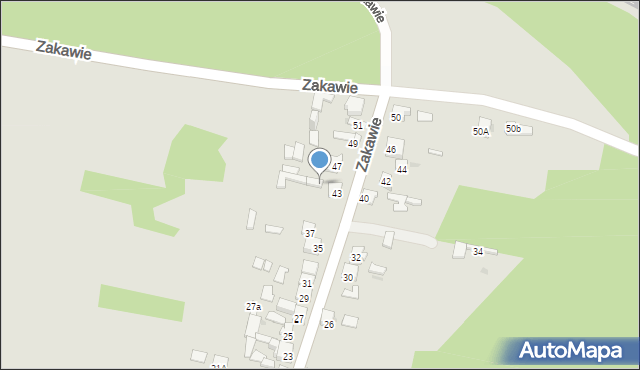 Dąbrowa Górnicza, Zakawie, 43A, mapa Dąbrowa Górnicza