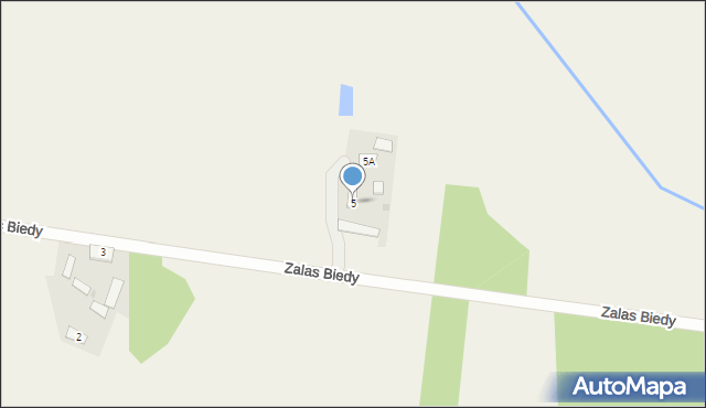 Dąbrowa Zielona, Zalas Biedy, 5, mapa Dąbrowa Zielona