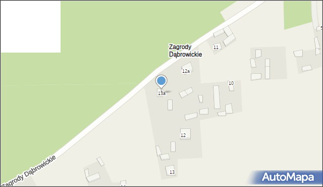 Dąbrowica, Zagrody Dąbrowickie, 13a, mapa Dąbrowica