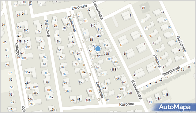 Dąbrówka, Zamkowa, 5C, mapa Dąbrówka