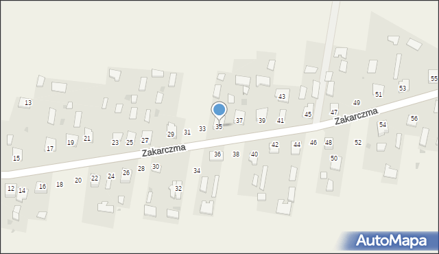 Dachnów, Zakarczma, 35, mapa Dachnów