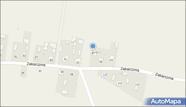 Dachnów, Zakarczma, 97, mapa Dachnów