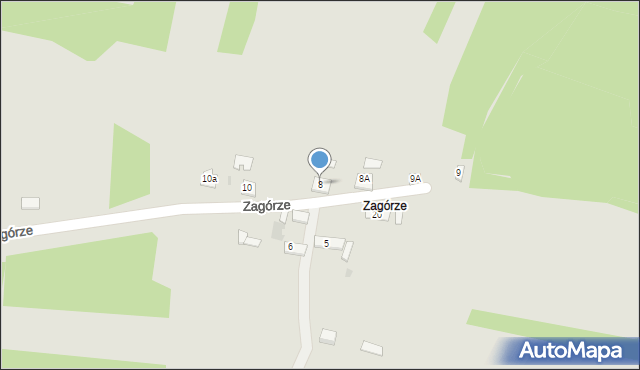 Daleszyce, Zagórze, 8, mapa Daleszyce