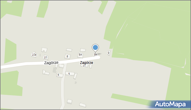 Daleszyce, Zagórze, 9A, mapa Daleszyce