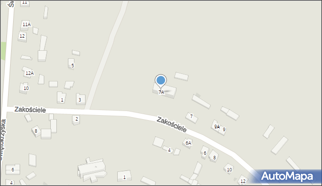 Daleszyce, Zakościele, 7A, mapa Daleszyce