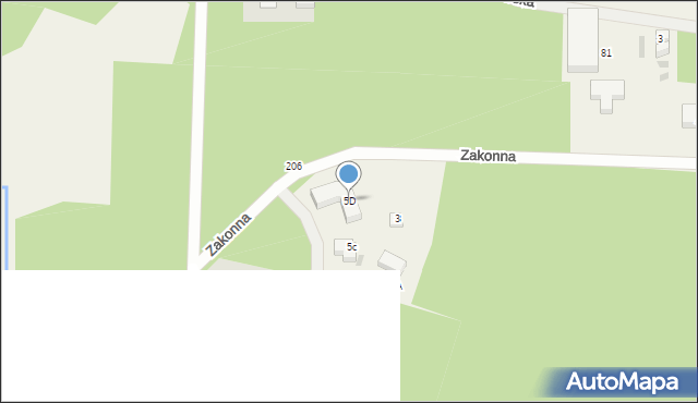 Dębki, Zakonna, 5D, mapa Dębki