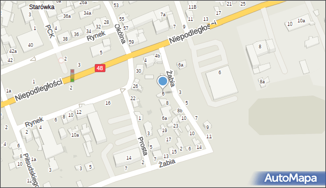 Dęblin, Żabia, 6, mapa Dęblin