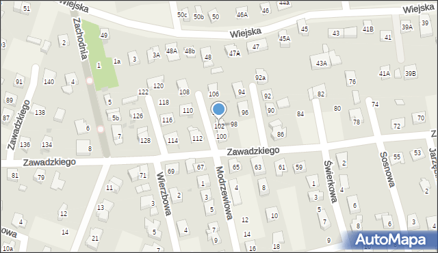 Długołęka, Zawadzkiego Aleksandra, gen., 102, mapa Długołęka