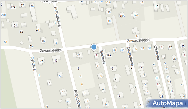 Długołęka, Zawadzkiego Aleksandra, gen., 41, mapa Długołęka