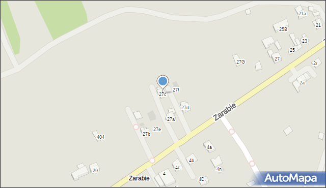 Dobczyce, Zarabie, 27c, mapa Dobczyce