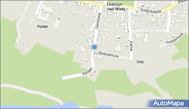 Dobrzyń nad Wisłą, Zamkowa, 7, mapa Dobrzyń nad Wisłą