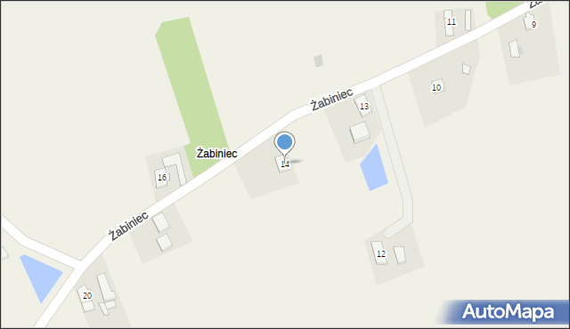 Domaradz, Żabiniec, 14, mapa Domaradz