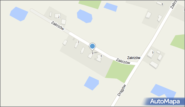 Drągów, Zakrzów, 4, mapa Drągów