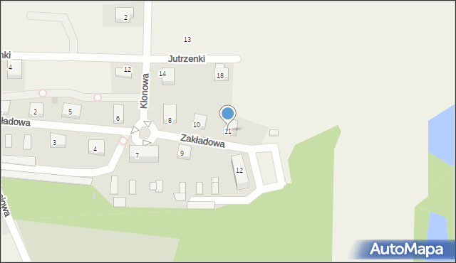 Drwalew, Zakładowa, 11, mapa Drwalew