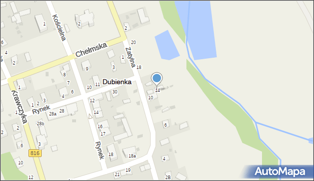 Dubienka, Zatylna, 14, mapa Dubienka