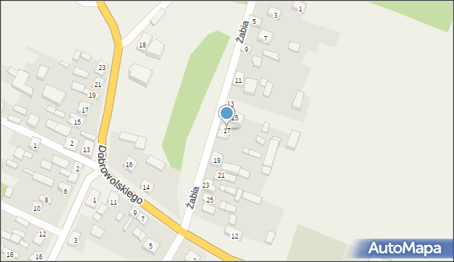 Dworszowice Kościelne, Żabia, 17, mapa Dworszowice Kościelne