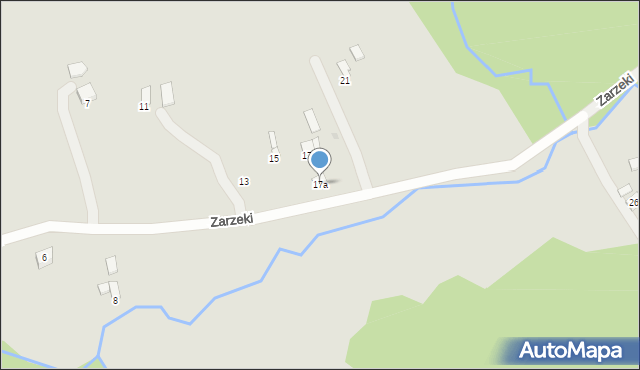 Dynów, Zarzeki, 17a, mapa Dynów