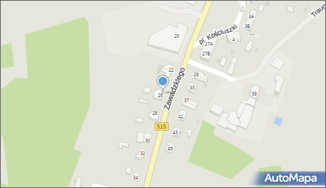 Dzierzgoń, Zawadzkiego Tadeusza, 26/1, mapa Dzierzgoń