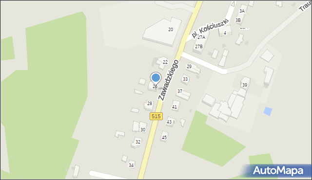 Dzierzgoń, Zawadzkiego Tadeusza, 26/2, mapa Dzierzgoń