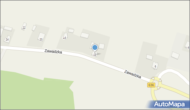 Emilianów, Zawadzka, 12, mapa Emilianów