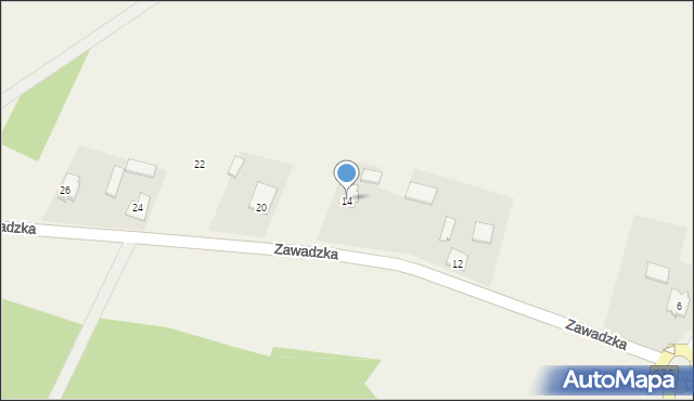 Emilianów, Zawadzka, 14, mapa Emilianów