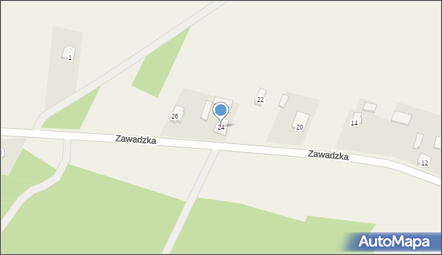 Emilianów, Zawadzka, 24, mapa Emilianów