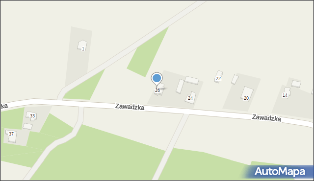 Emilianów, Zawadzka, 26, mapa Emilianów