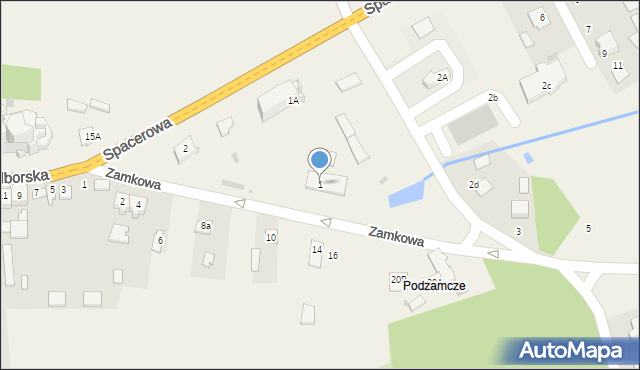 Fałków, Zamkowa, 1, mapa Fałków