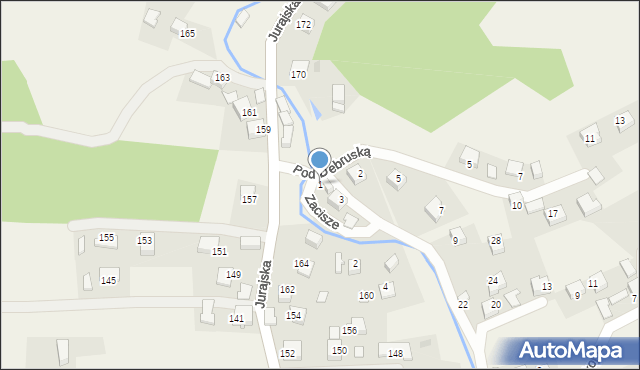 Filipowice, Zacisze, 1, mapa Filipowice