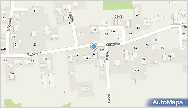 Gaj, Zadziele, 44, mapa Gaj