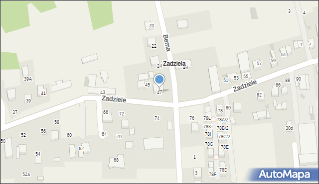 Gaj, Zadziele, 47, mapa Gaj