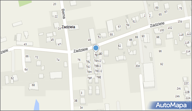 Gaj, Zadziele, 78, mapa Gaj